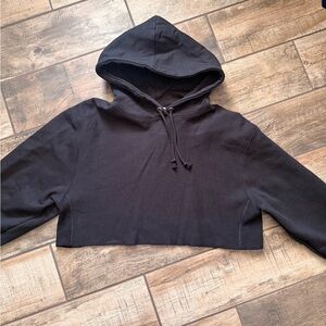Champion Black Reverse Weave Cropped Hoodie